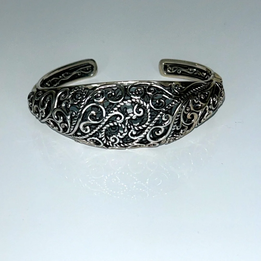 NWOT Designer Carolyn Pollack Pollack Sterling Silver Bracelet Goth Victorian